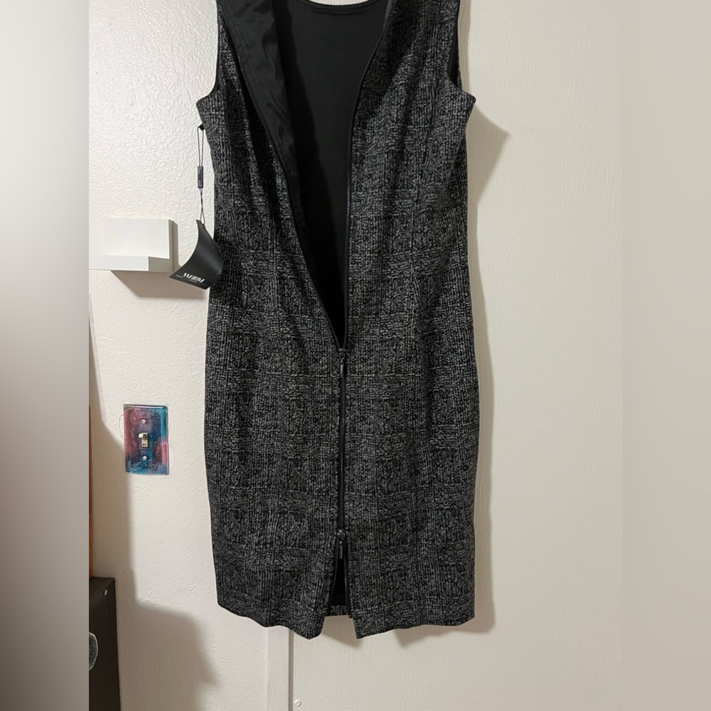 NWT White House Black Market Charcoal Sleeveless Dress with Full Back Zip - Picture 13 of 16